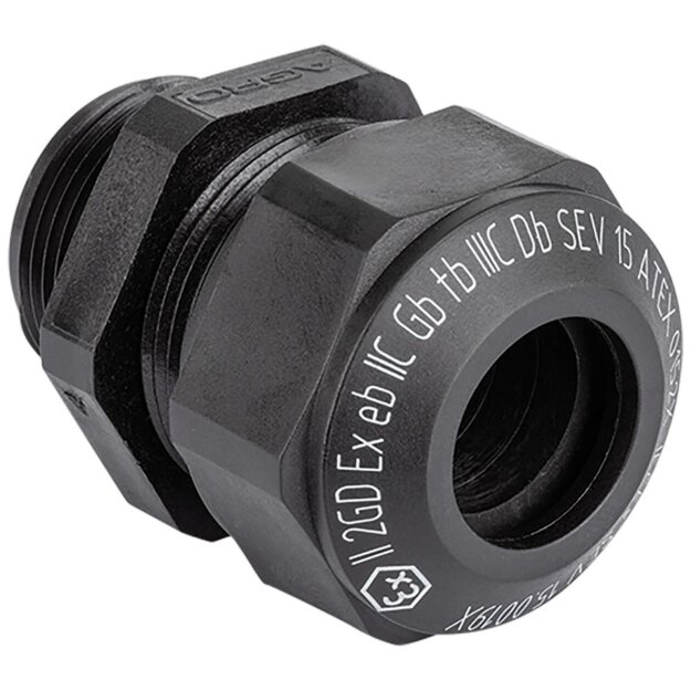 Kaiser EX1540.32.255 Kabelverschraubung Progress Kunststoff GFK M32x1.5 Schwarz Exe II Kabel Ø 23.0-25.5mm