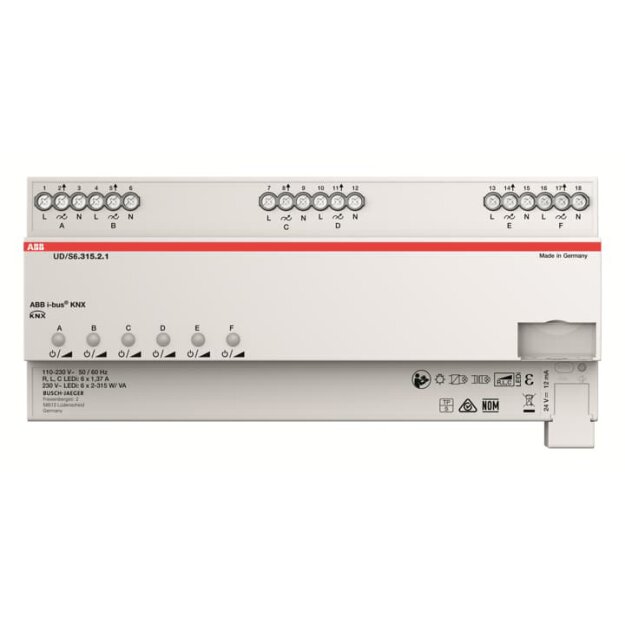 ABB 2CKA006197A0061 UD/S6.315.2.1 LED-Dimmer 6x315 W/VA 6/3/2 fach UD/S6.315.2.1