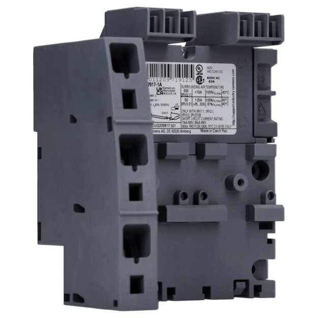 Siemens 3RV2917-1A 3 Phasen-Sammelschiene mit Einspeisung links für 2 Leistungsschalter S00 und S0