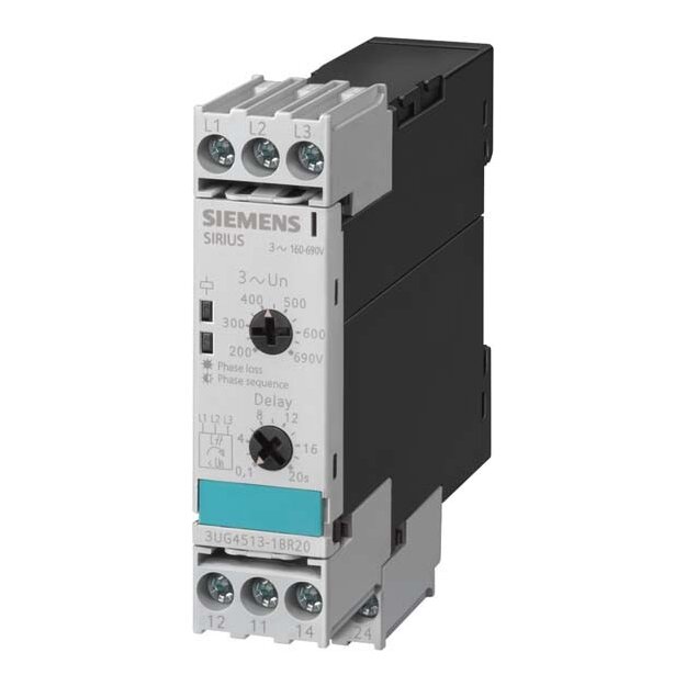 Siemens 3UG4513-1BR20 Analoges Überwachungsrelais Phasenausfall und -Folge Asymmetrie 20% fest