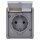 Siemens 5UB4711 DELTA fläche IP44 AP dunkelgrau/hellgrau Schuko-Steckdose 10/16A 250V