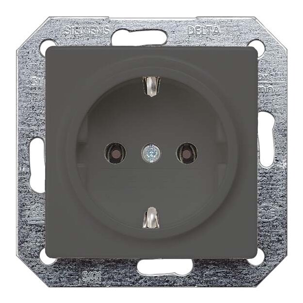 Siemens 5UB1921 DELTA i-system carbonmetallic Schuko-Steckdose 10/16A 250V Mit schraubenlosen Anschlussklemmen