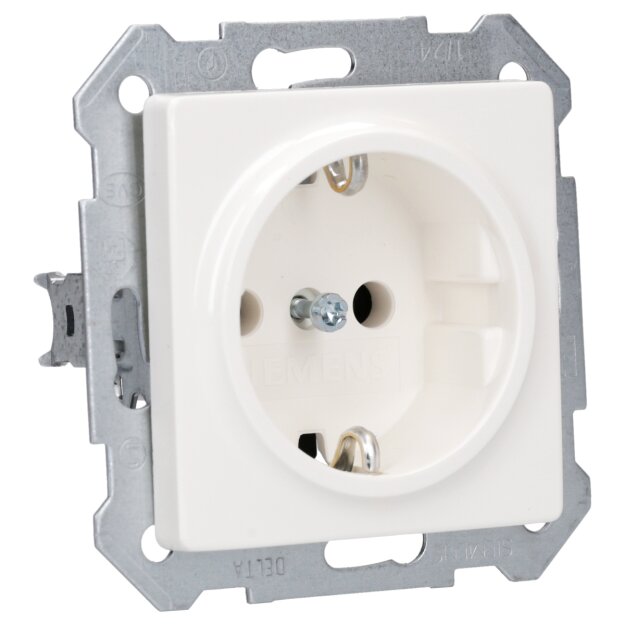 Siemens 5UB1511 DELTA i-system titanweiß Schuko-Steckdose 10/16A 250V Mit schraubenlosen Anschlussklemmen