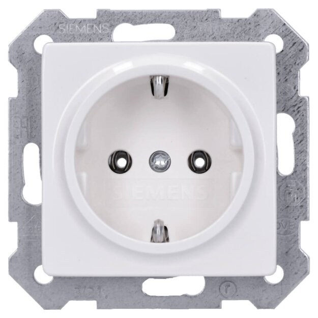 Siemens 5UB1511-0KK DELTA i-system titanweiß Schuko-Steckdose 10/16A 250V Mit schraubenlosen Anschlussklemmen
