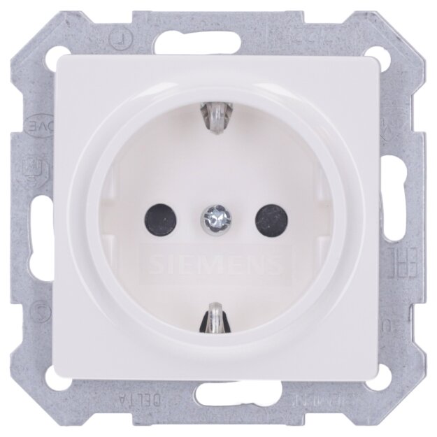 Siemens 5UB1518 DELTA i-system titanweiß Schuko-Steckdose 10/16A 250V Mit schraubenlosen Anschlussklemmen