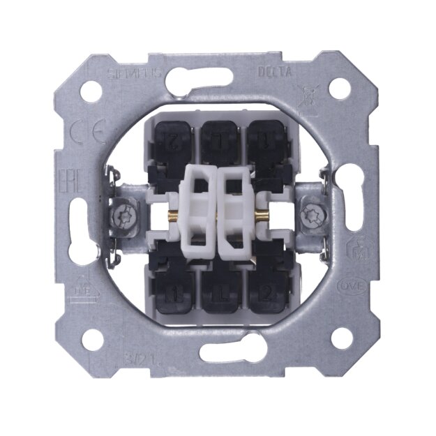 Siemens 5TA2118 DELTA Schalter-Geräteeinsatz UP Doppel-Wechselschalter 10A 250V