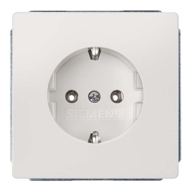 Siemens 5UB1853 DELTA style titanweiß Schuko-Steckdose 10/16A 250V Abdeckungplatte 68x 68mm