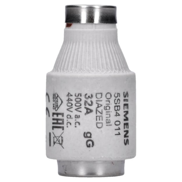 Siemens 5SB4011 DIAZED-Sicherungseinsatz 500V a.c./440V d.c. für Kabel- und Leitungsschutz gG Größe III