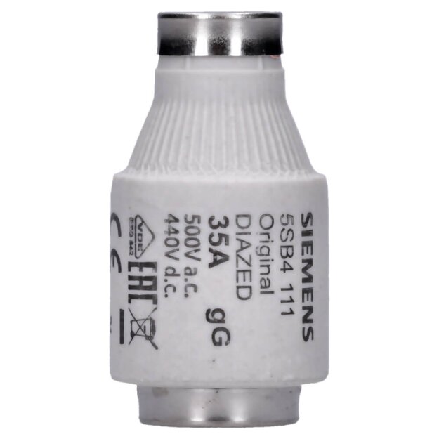 Siemens 5SB4111 DIAZED-Sicherungseinsatz 500V a.c./440V d.c. für Kabel- und Leitungsschutz gG Größe DIII