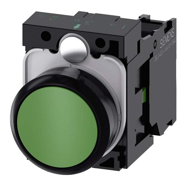 Siemens 3SU1100-0AB40-1BA0 Drucktaster 22mm rund Kunststoff grün Druckknopf 1S