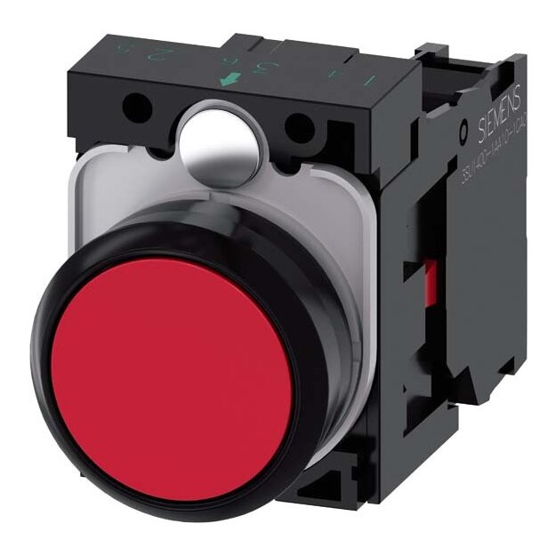 Siemens 3SU1100-0AB20-1CA0 Drucktaster 22mm rund Kunststoff rot Druckknopf 1Ö