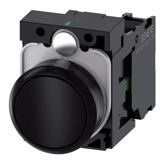 Siemens 3SU1100-0AB10-1BA0 Drucktaster 22mm rund Kunststoff schwarz Druckknopf 1S