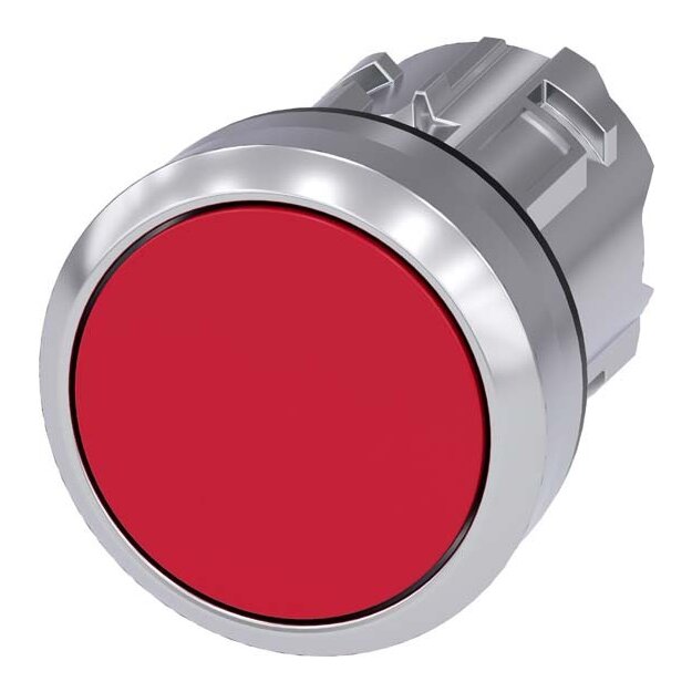 Siemens 3SU1050-0AB20-0AA0 Drucktaster 22mm rund Metall hochglanz rot Druckknopf