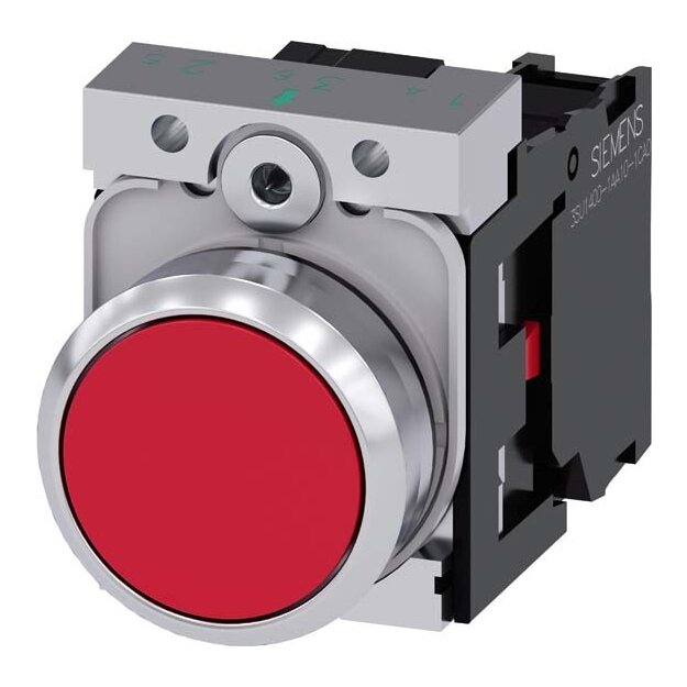 Siemens 3SU1150-0AB20-1CA0 Drucktaster 22mm rund Metall hochglanz rot Druckknopf 1Ö