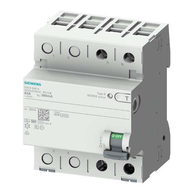 Siemens 5SV3322-4 FI-Schutzschalter Typ B 25A 1+N-pol. 30mA 230V 4TE kurzzeitverzögert