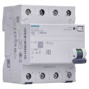 Siemens 5SV3644-4 FI-Schutzschalter Typ B 40A 3+N-pol. 300mA 400V 4TE kurzzeitverzögert