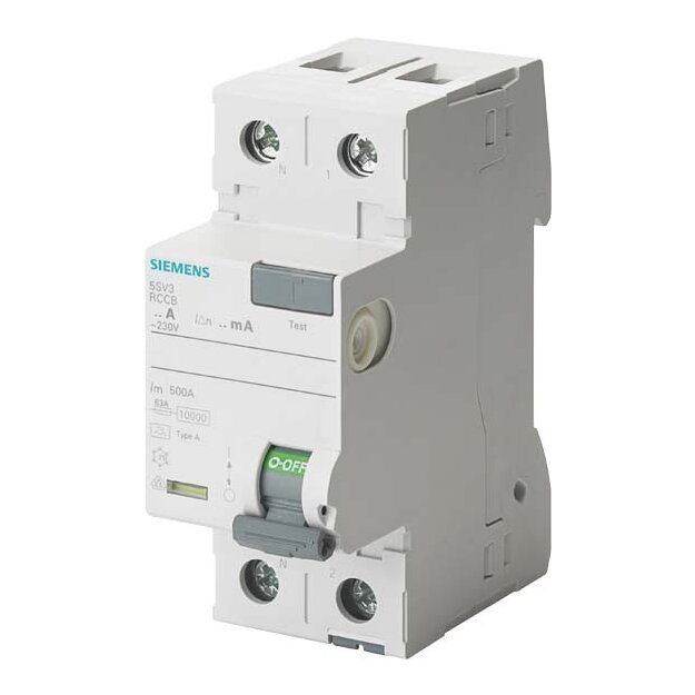 Siemens 5SV3312-6KL FI-Schutzschalter 2-polig Typ A In: 25 A 30 mA Un AC: 230 V
