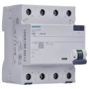 Siemens 5SV3346-6KL FI-Schutzschalter 4-polig Typ A In: 63 A 30 mA Un AC: 400 V