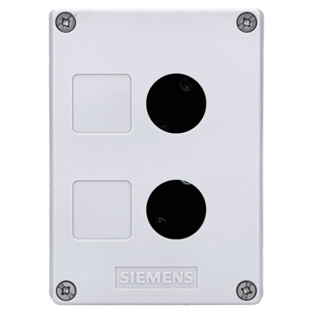 Siemens 3SU1802-0AA00-0AB1 Gehäuse für Befehlsgeräte 22mm rund Kunststoff grau 2 Befehlsstellen
