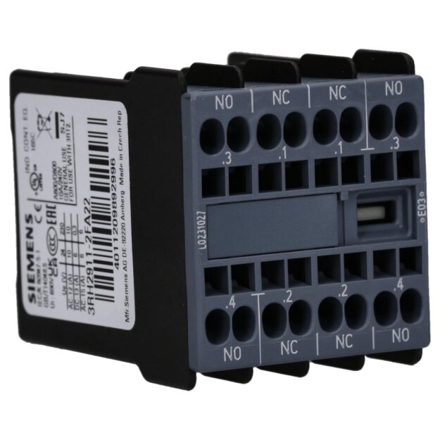 Siemens 3RH2911-2FA22 Hilfsschalter 2S+2Ö Strombahnen: 1S 1Ö 1Ö 1S
