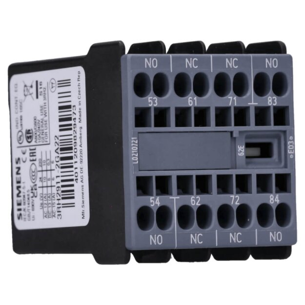 Siemens 3RH2911-2GA22 Hilfsschalter 2S+2Ö Strombahn 1S 1Ö 1Ö 1S für Hilfsschütze S00