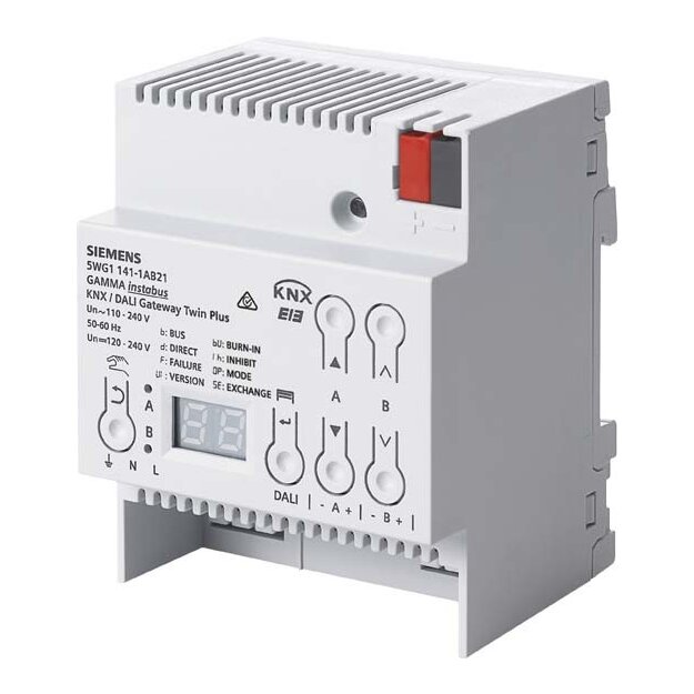 Siemens 5WG1141-1AB21 KNX/DALI Gateway TWIN plus N 141/21 2x64 DALI EVG Sensoren 32 Gruppen 128 einzel-EVG Notbeleuchtung