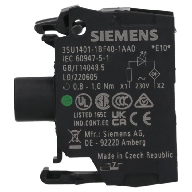 Siemens 3SU1401-1BF40-1AA0 LED-Modul mit integrierter LED AC 230V grün