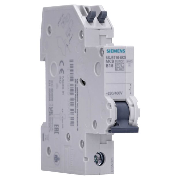 Siemens 5SJ6116-6KS Leitungsschutzschalter 230/400V 6kA 1-polig B 16A T=70mm
