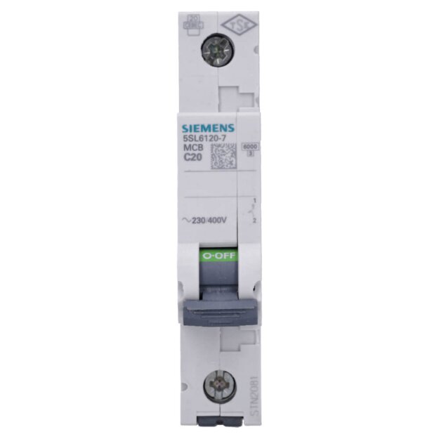 Siemens 5SL6120-7 Leitungsschutzschalter 230/400V 6kA 1-polig C 20A