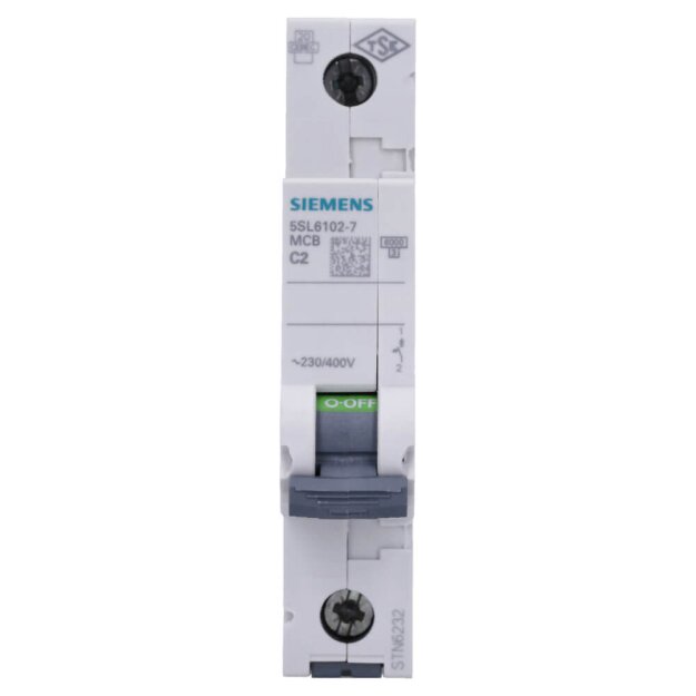 Siemens 5SL6102-7 Leitungsschutzschalter 230/400V 6kA 1-polig C 2A