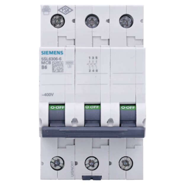Siemens 5SL6306-6 Leitungsschutzschalter 400V 6kA 3-polig B 6A
