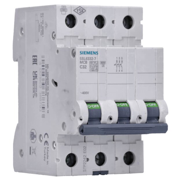 Siemens 5SL6332-7 Leitungsschutzschalter 400V 6kA 3-polig C 32A