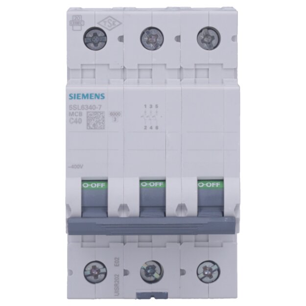 Siemens 5SL6340-7 Leitungsschutzschalter 400V 6kA 3-polig C 40A