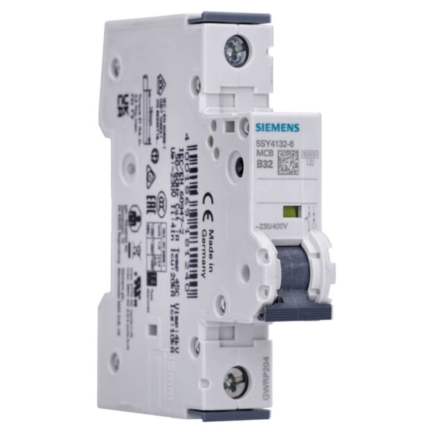 Siemens 5SY4132-6 Leitungsschutzschalter 230/400 V Icn: 10 kA 1P Icu: 20 kA B-Char In: 32 A