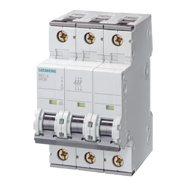Siemens 5SY4303-7 Leitungsschutzschalter 400 V Icn: 10 kA 3P Icu: 35 kA C-Char In: 3 A