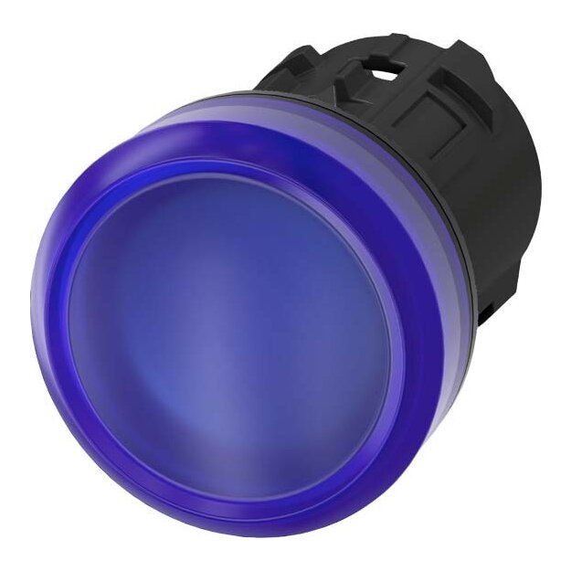 Siemens 3SU1001-6AA50-0AA0 Leuchtmelder 22mm rund Kunststoff blau Linse glatt