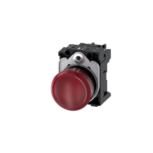 Siemens 3SU1106-6AA20-1AA0 Leuchtmelder 22mm rund Kunststoff rot Linse glatt AC 230V
