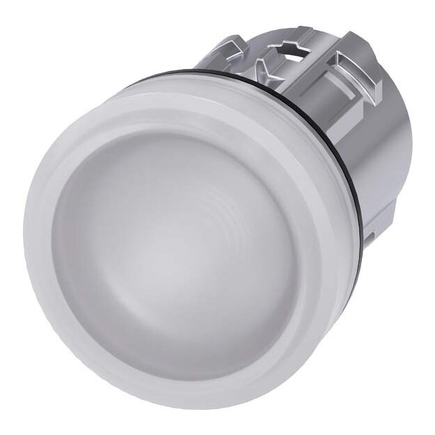 Siemens 3SU1051-6AA60-0AA0 Leuchtmelder 22mm rund Metall hochglanz weiß Linse glatt