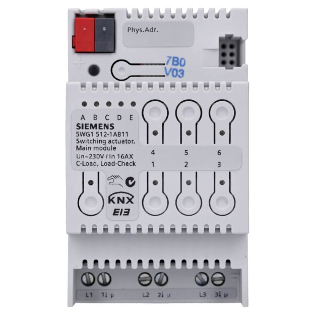 Siemens 5WG1512-1AB11 N 512/11 Schaltaktor M3x16A C-L Hauptmodul 3x AC 230V 16A C-Last Last-Check