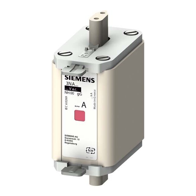 Siemens 3NA6822-6 NH-Sicherungseinsatz NH00 In: 63 A gG Un AC: 690 V Un DC: 250 V