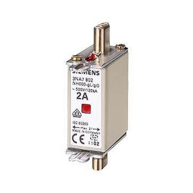 Siemens 3NA7814 NH-Sicherungseinsatz NH000 In: 35 A gG Un AC: 500 V Un DC: 250 V