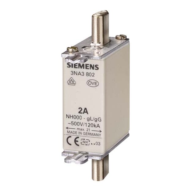 Siemens 3NA3801 NH-Sicherungseinsatz NH000 In: 6 A gG Un AC: 500 V Un DC: 250 V