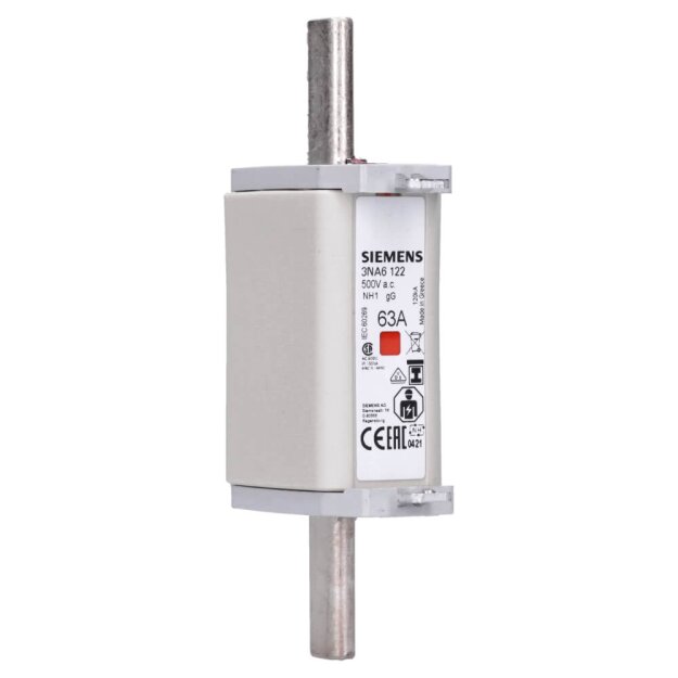 Siemens 3NA6122 NH-Sicherungseinsatz NH1 In: 63 A gG Un AC: 500 V Un DC: 440 V