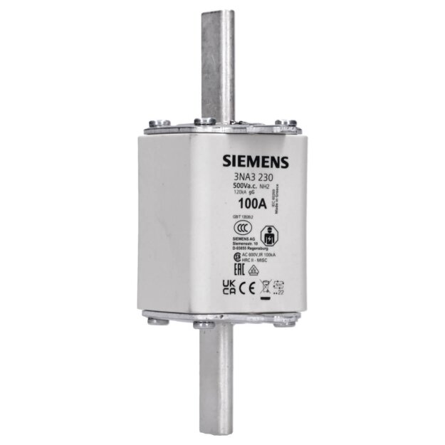 Siemens 3NA3230 NH-Sicherungseinsatz NH2 In: 100 A gG Un AC: 500 V Un DC: 440 V