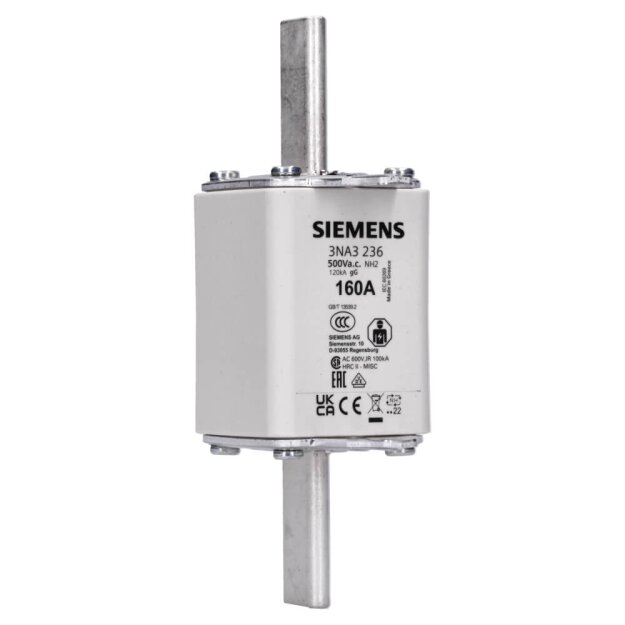 Siemens 3NA3236 NH-Sicherungseinsatz NH2 In: 160 A gG Un AC: 500 V Un DC: 440 V