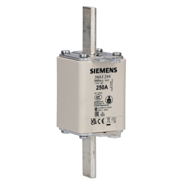 Siemens 3NA3244 NH-Sicherungseinsatz NH2 In: 250 A gG Un AC: 500 V Un DC: 440 V