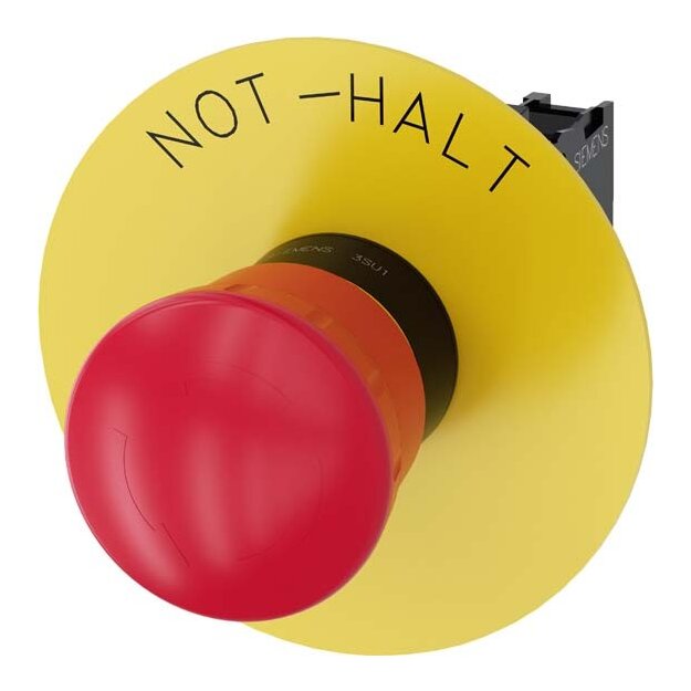Siemens 3SU1100-1HB20-1CH0 Not-Halt-Pilzdrucktaster 22mm rund Kunststoff rot 1Ö
