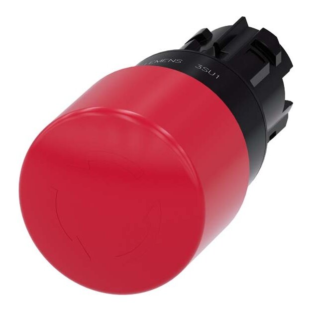Siemens 3SU1000-1GB20-0AA0 Not-Halt-Pilzdrucktaster 22mm rund Kunststoff rot 30mm Drehentriegelung
