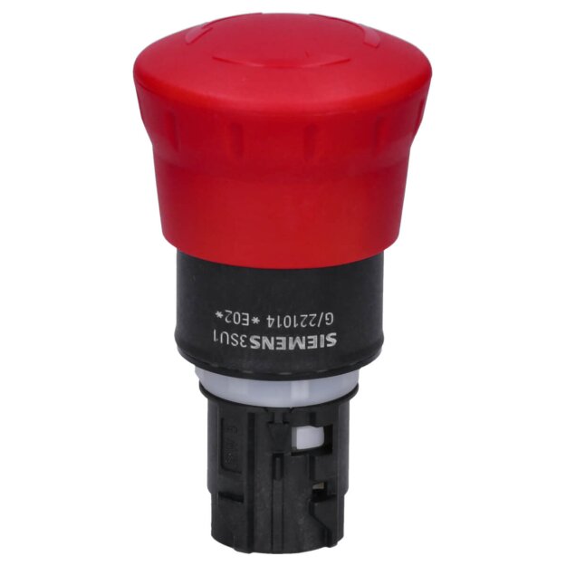 Siemens 3SU1000-1HB20-0AA0 Not-Halt-Pilzdrucktaster 22mm rund Kunststoff rot Drehentriegelung