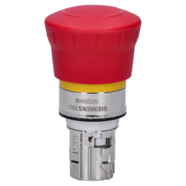 Siemens 3SU1050-1HB20-0AA0 Not-Halt-Pilzdrucktaster 22mm rund Metall hochglanz rot Drehentriegelung
